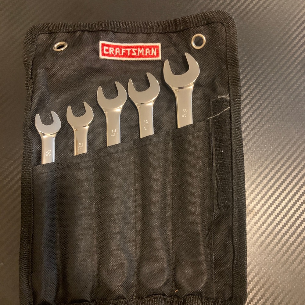 Craftsman USA 5 Pc SAE Combination Wrench Set 3/8-5/8 Pouch 44944-44948 AD Mark